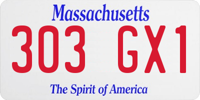 MA license plate 303GX1