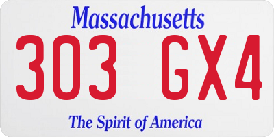 MA license plate 303GX4