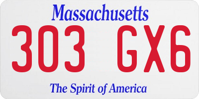 MA license plate 303GX6