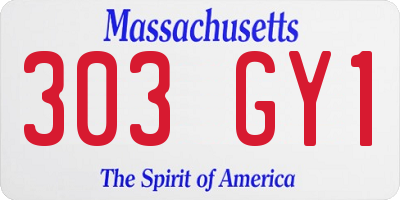 MA license plate 303GY1
