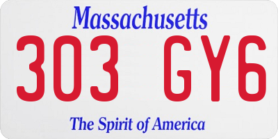 MA license plate 303GY6