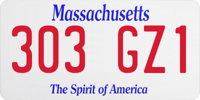 MA license plate 303GZ1