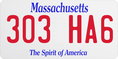 MA license plate 303HA6