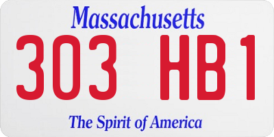 MA license plate 303HB1