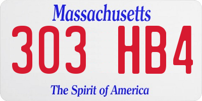 MA license plate 303HB4