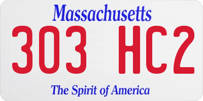 MA license plate 303HC2