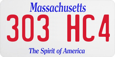 MA license plate 303HC4