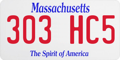 MA license plate 303HC5