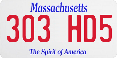 MA license plate 303HD5