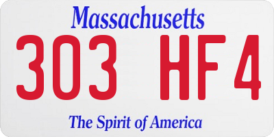 MA license plate 303HF4