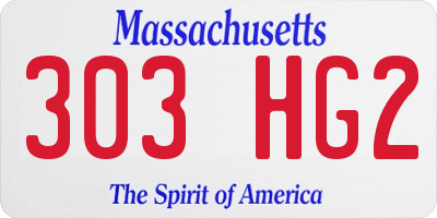 MA license plate 303HG2