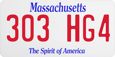 MA license plate 303HG4