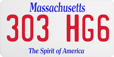 MA license plate 303HG6