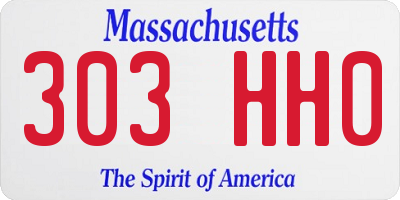 MA license plate 303HH0