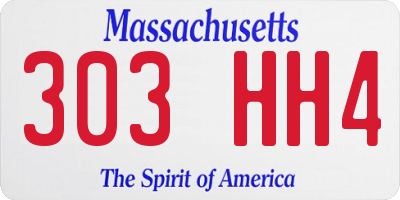 MA license plate 303HH4