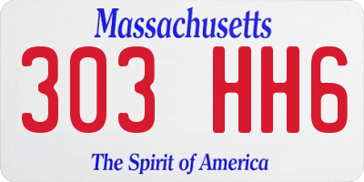 MA license plate 303HH6