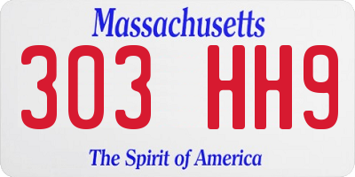MA license plate 303HH9
