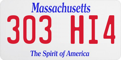 MA license plate 303HI4