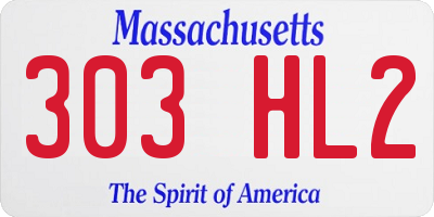 MA license plate 303HL2