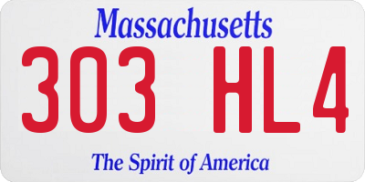 MA license plate 303HL4