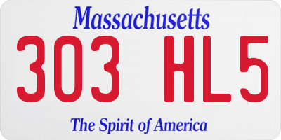 MA license plate 303HL5