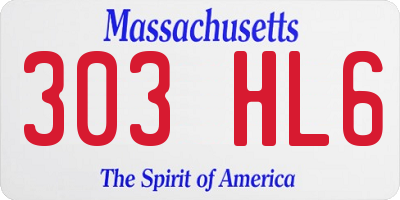 MA license plate 303HL6