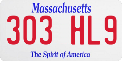 MA license plate 303HL9