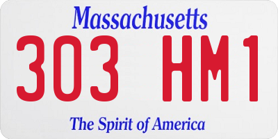 MA license plate 303HM1