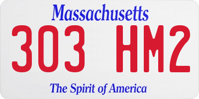 MA license plate 303HM2