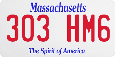 MA license plate 303HM6