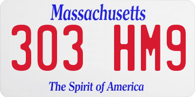 MA license plate 303HM9