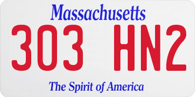 MA license plate 303HN2