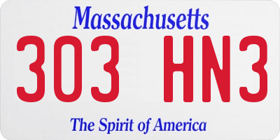 MA license plate 303HN3