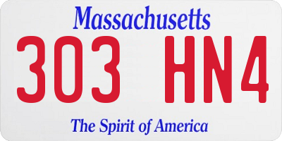 MA license plate 303HN4