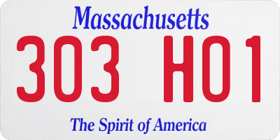 MA license plate 303HO1