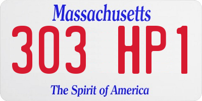 MA license plate 303HP1