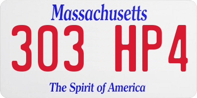 MA license plate 303HP4