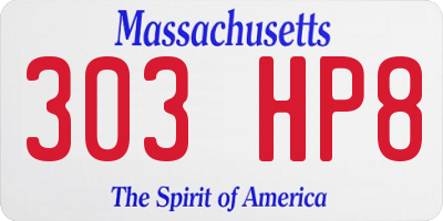 MA license plate 303HP8