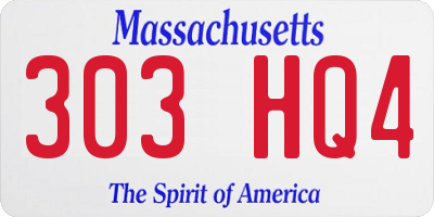 MA license plate 303HQ4
