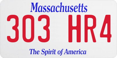 MA license plate 303HR4