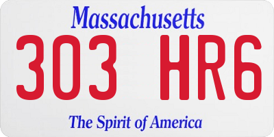 MA license plate 303HR6