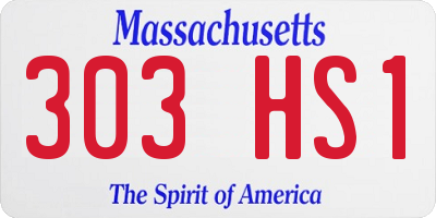 MA license plate 303HS1