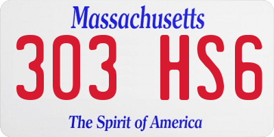 MA license plate 303HS6