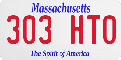 MA license plate 303HT0