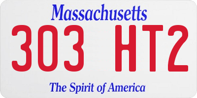 MA license plate 303HT2