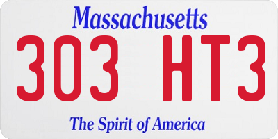 MA license plate 303HT3