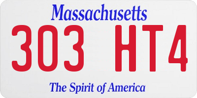 MA license plate 303HT4