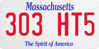 MA license plate 303HT5