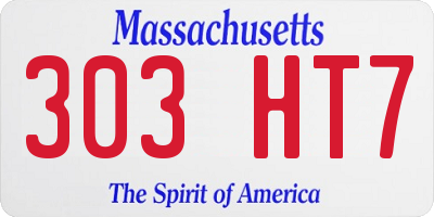 MA license plate 303HT7