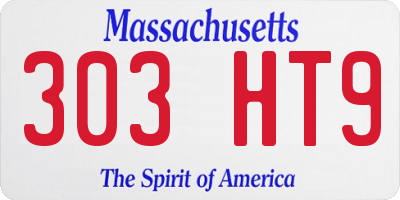 MA license plate 303HT9